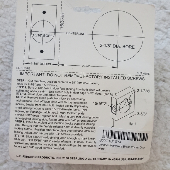 Bundle Only: Johnson Hardware Privacy Pocket Door Lock For 1 3/8” Doors Only - Picture 2 of 12